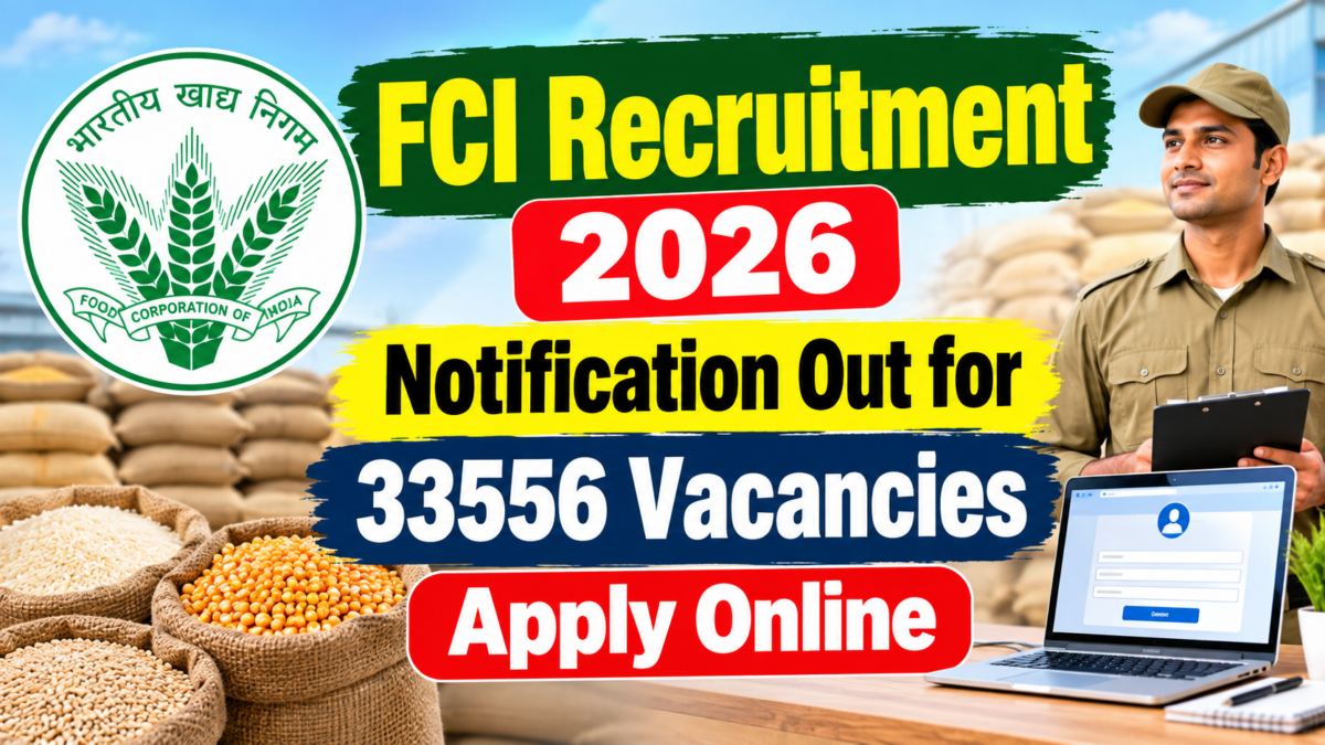 FCI Recruitment 2026 Notification Out for 33556 Vacancies Apply Online