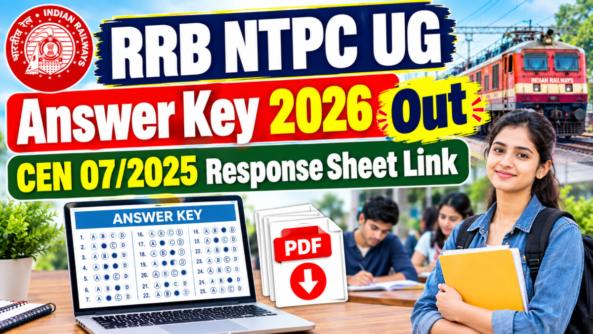 RRB NTPC UG Answer Key 2026 Out: CEN 07/2025 Response Sheet Link