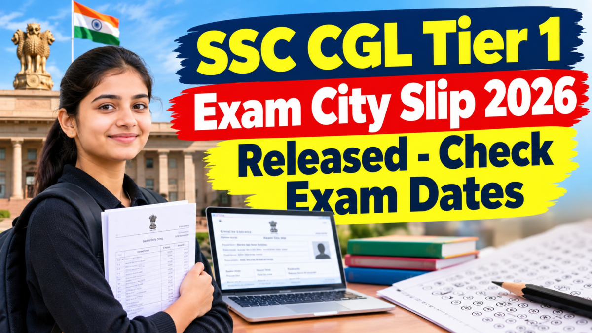 SSC CGL Tier 1 Exam City Slip 2026 Released – Check Exam Dates