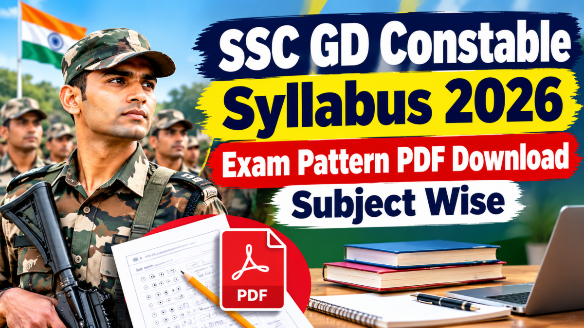 SSC GD Constable Syllabus 2026 Exam Pattern PDF Download Subject Wise