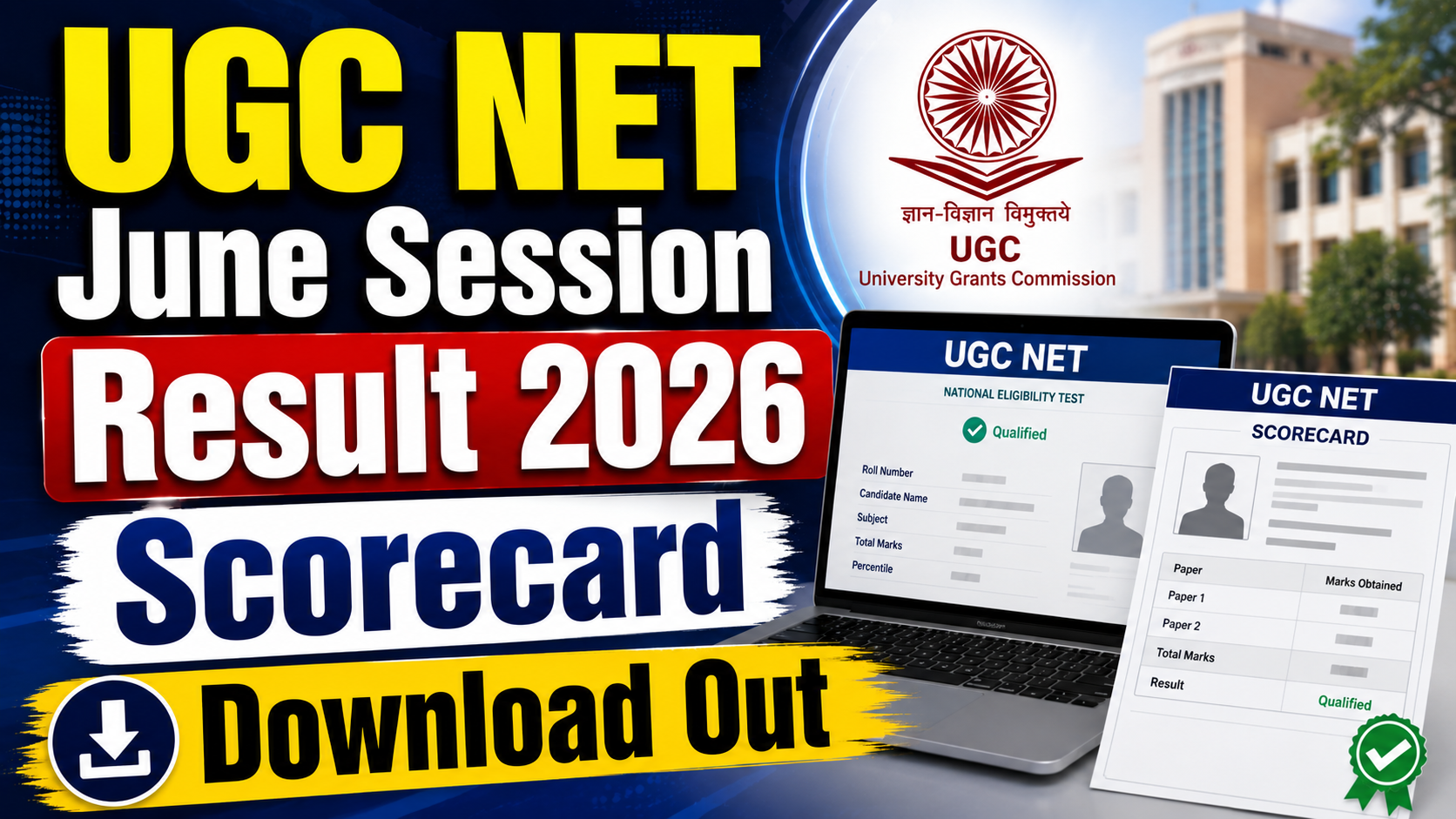 UGC NET June Session Result 2026 Scorecard Download Out