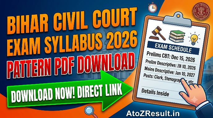 Bihar Civil Court Exam Syllabus 2026 Pattern PDF Download