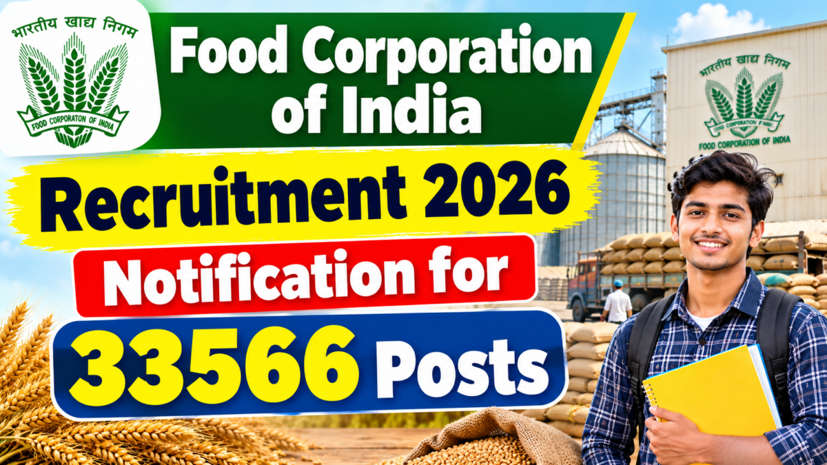 Food Corporation of India Recruitment 2026 Notification for 33566 Posts