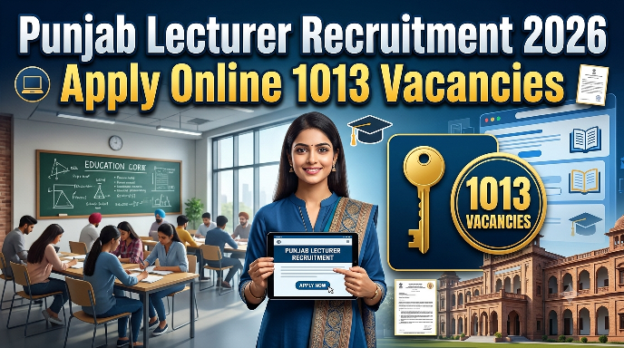 Punjab Lecturer Recruitment 2026 Apply Online 1013 Vacancies