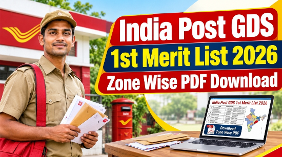 India Post GDS 1st Merit List 2026 Zone Wise PDF Download