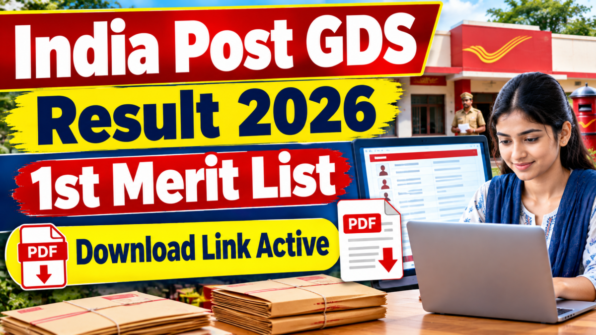 India Post GDS Result 2026 1st Merit List PDF Download Link Active