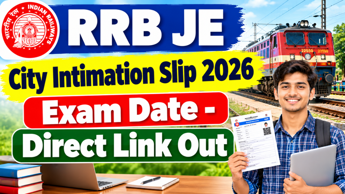 RRB JE City Intimation Slip 2026 Exam Date – Direct Link Out