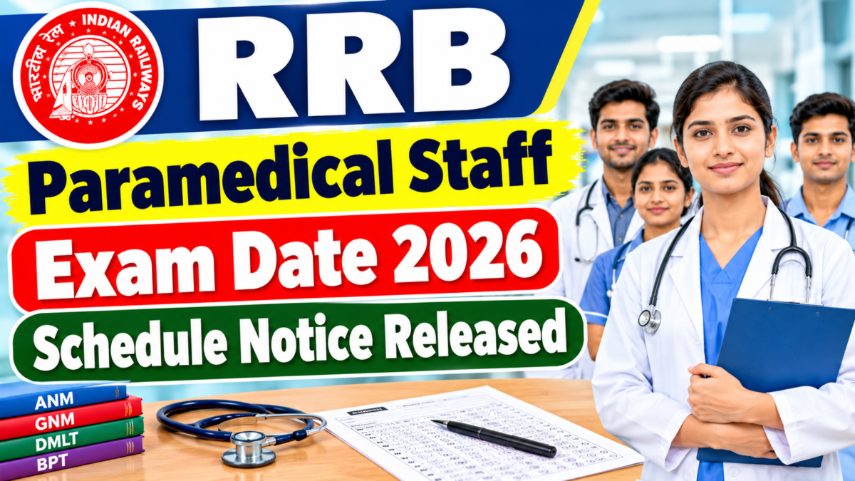 RRB Paramedical Staff Exam Date 2026 Schedule Notice Released