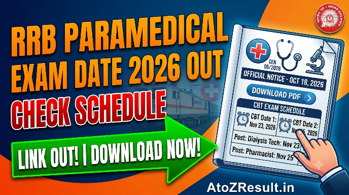 RRB Paramedical Exam Date Notice 2026 Out Check Schedule