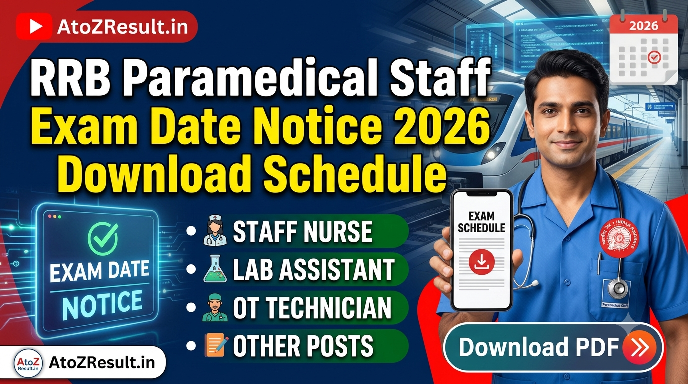RRB Paramedical Staff Exam Date Notice 2026 Download Schedule