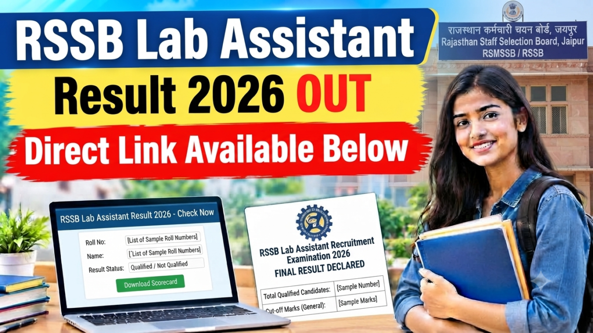 RSSB Lab Assistant Result 2026 Out at rssb.rajasthan.gov.in
