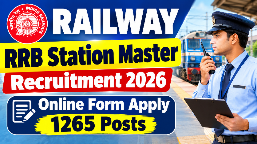 Railway RRB Station Master Recruitment 2026 Online Form Apply 1265 Posts