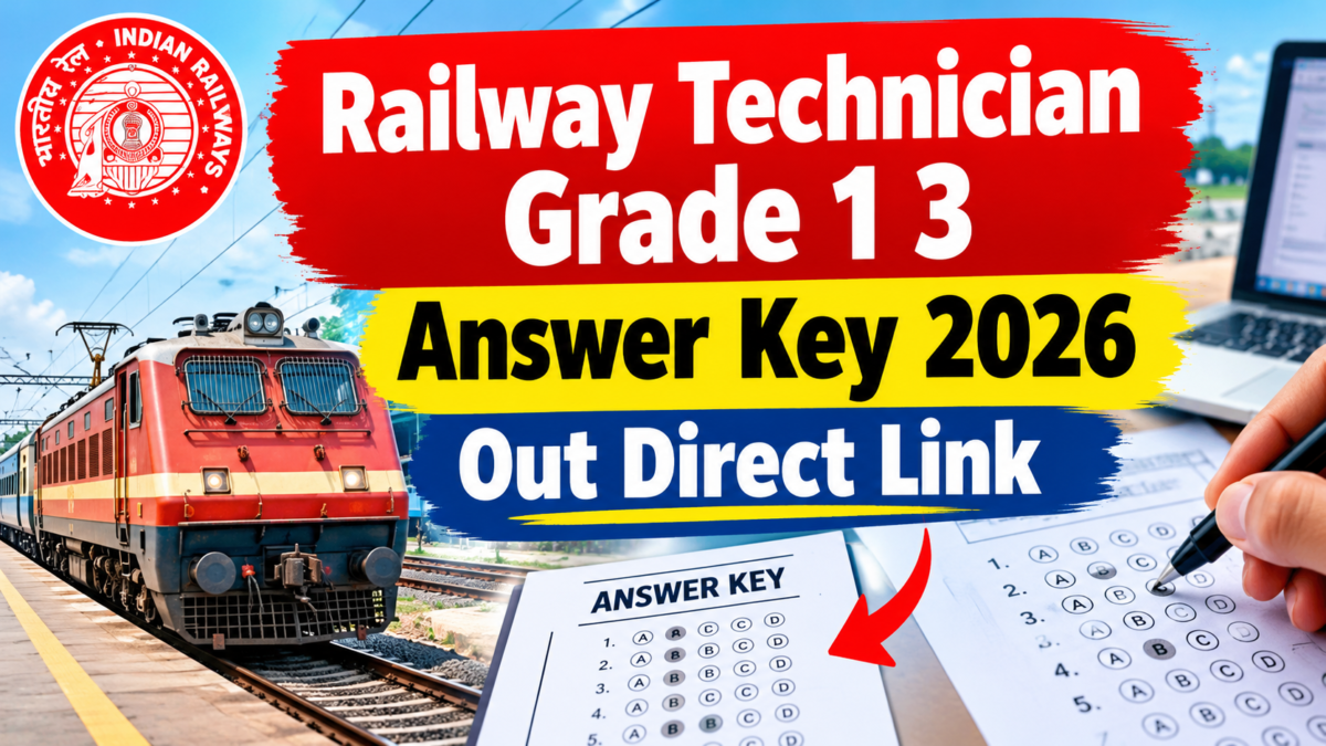 Railway Technician Grade 1 3 Answer Key 2026 Out Direct Link
