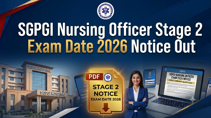 SGPGI Nursing Officer Stage 2 Exam Date 2026 Notice Out