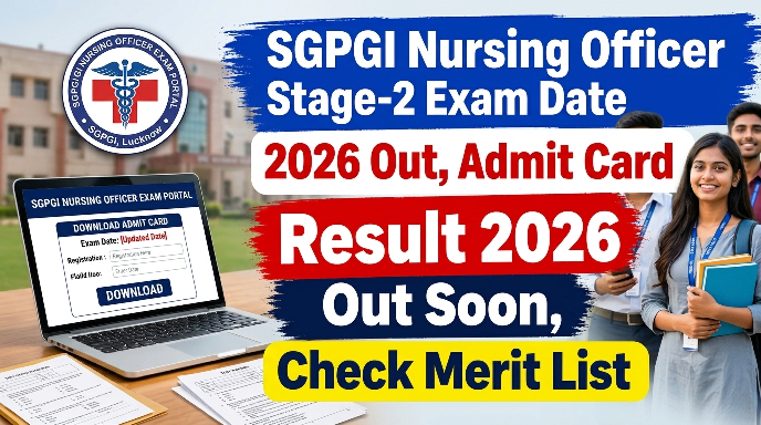 SGPGI Nursing Officer Stage-2 Exam Date 2026 Out, Admit Card