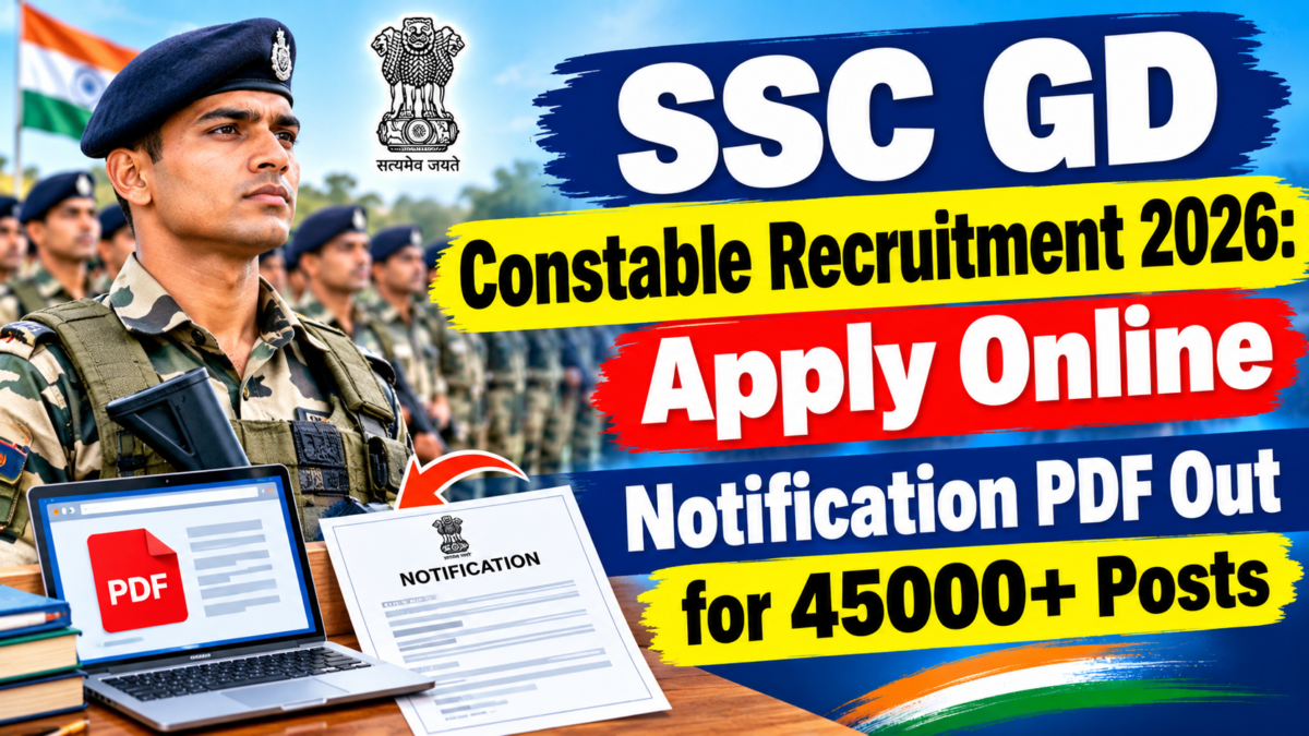 SSC GD Constable Recruitment 2026: Apply Online Notification PDF Out for 45000+ Posts