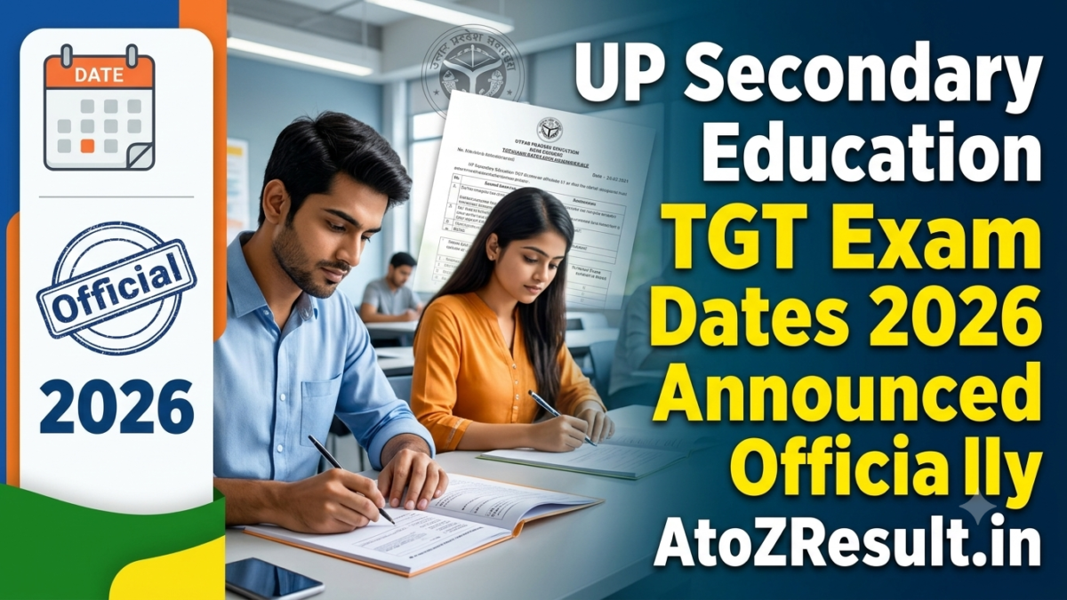 UP Secondary Education TGT Exam Dates 2026 Announced Officially